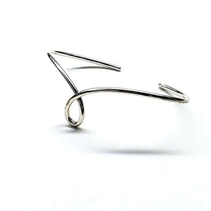 Handmade Wire Sculpted Silver Teardrop Bangle