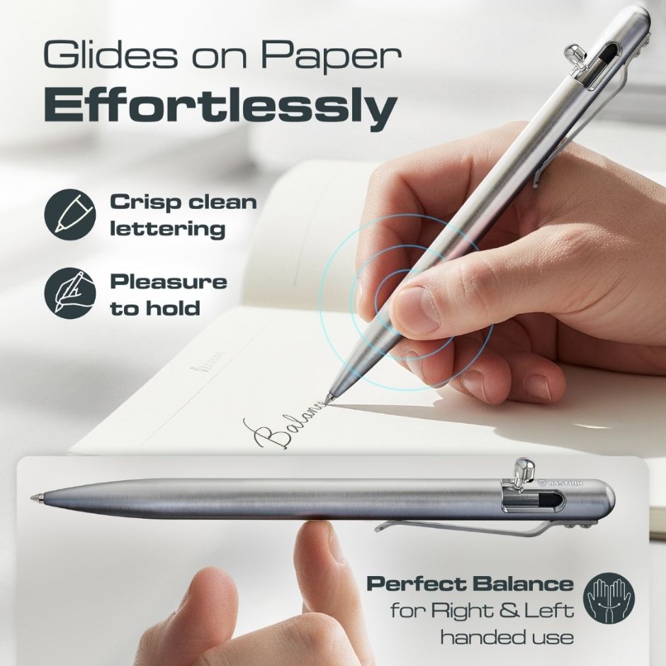 Titanium - SLIM Bolt Action Pen by Bastion®