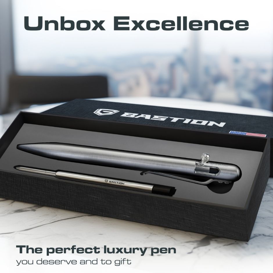 Titanium - SLIM Bolt Action Pen by Bastion®