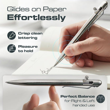 Stainless Steel - SLIM Bolt Action Pen by Bastion®