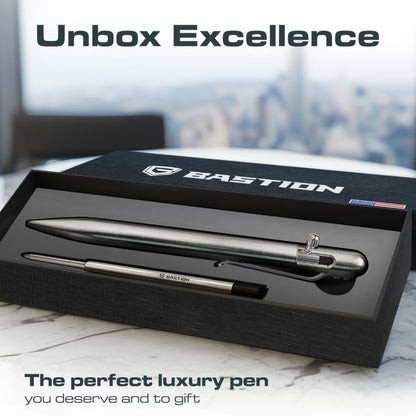 Stainless Steel - SLIM Bolt Action Pen by Bastion®