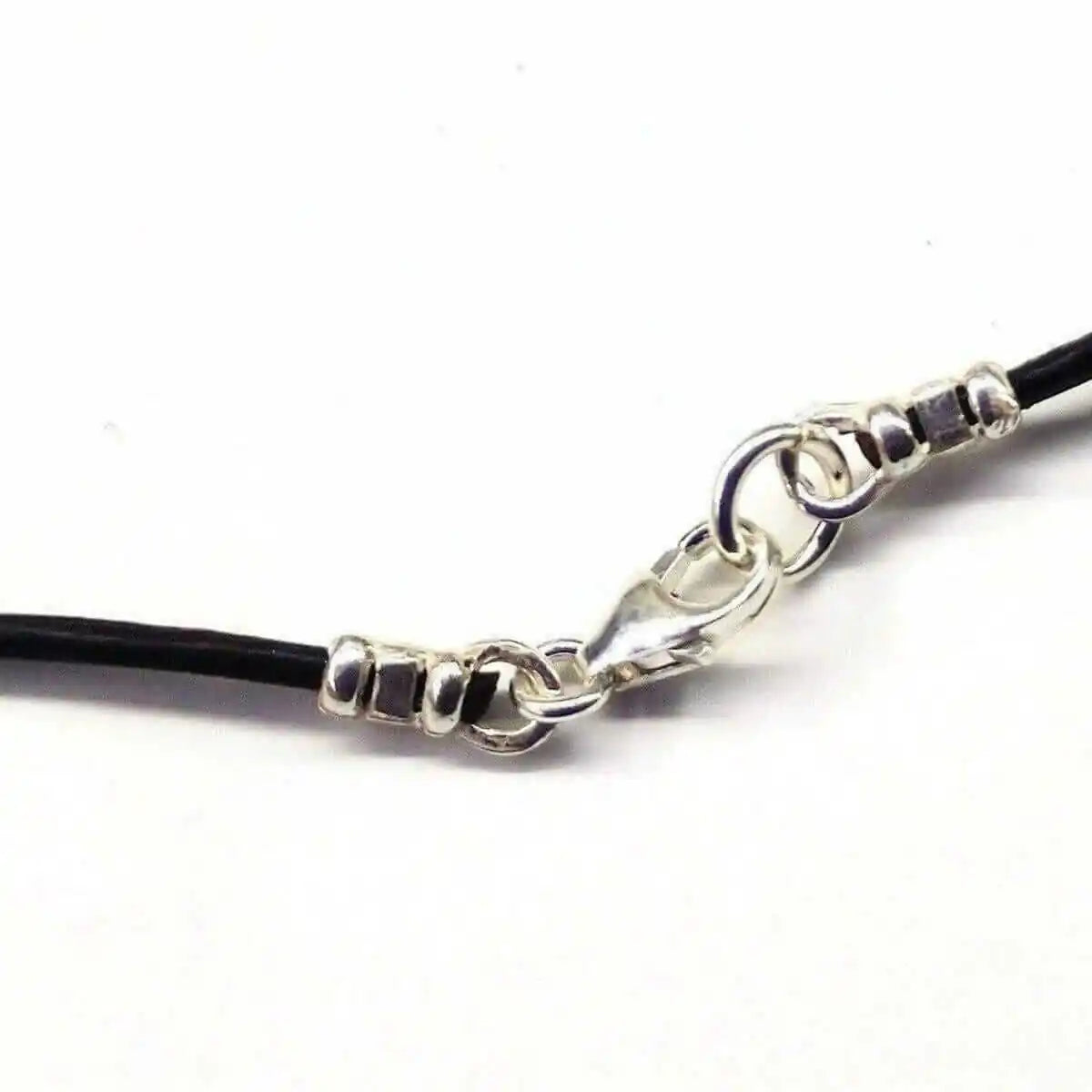 925 Silver Autism Awareness Puzzle Piece Leather Necklace
