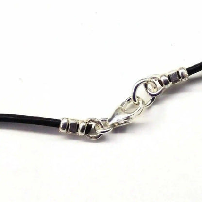 925 Silver Autism Awareness Puzzle Piece Leather Necklace