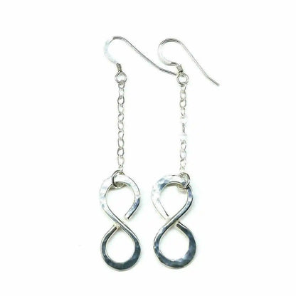 Sterling Silver Hammer Patterned Infinity Earrings