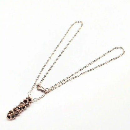 Super Sparkly Rose Gold Rock Candy Crystal Bar Necklace