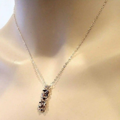 Super Sparkly Rose Gold Rock Candy Crystal Bar Necklace