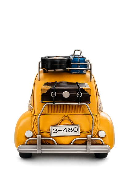 Vintage Yellow Beetle Car Model