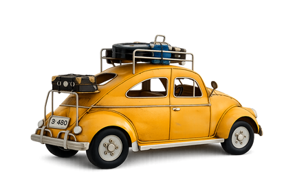 Vintage Yellow Beetle Car Model