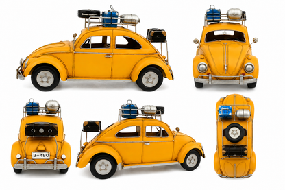 Vintage Yellow Beetle Car Model
