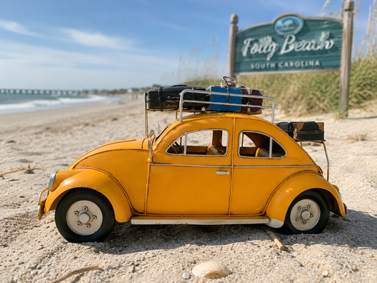 Vintage Yellow Beetle Car Model