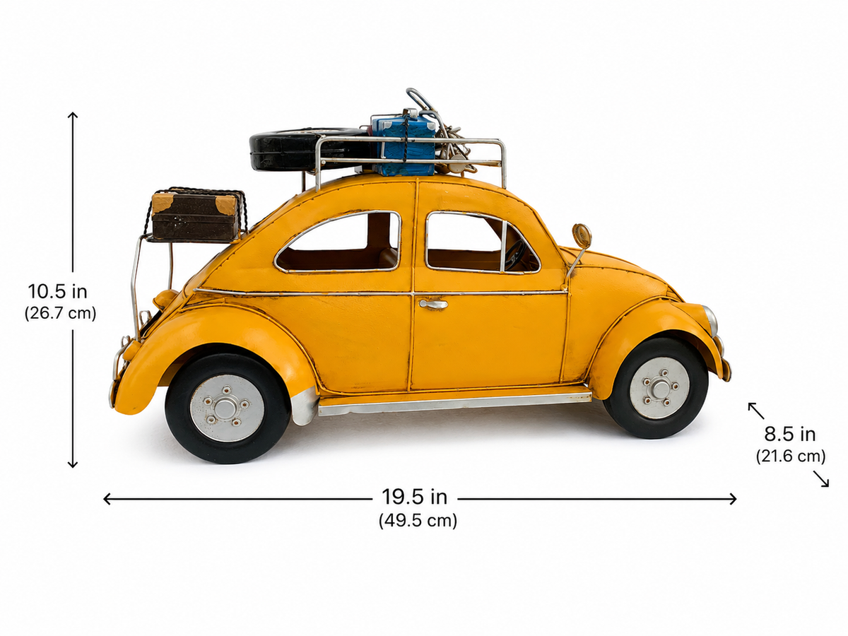 Vintage Yellow Beetle Car Model