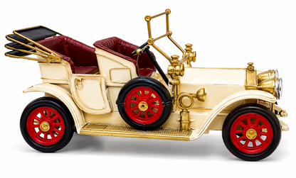 Antique Brass Lighted Metal Car