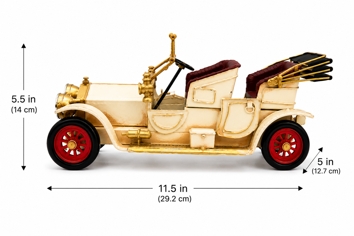 Antique Brass Lighted Metal Car