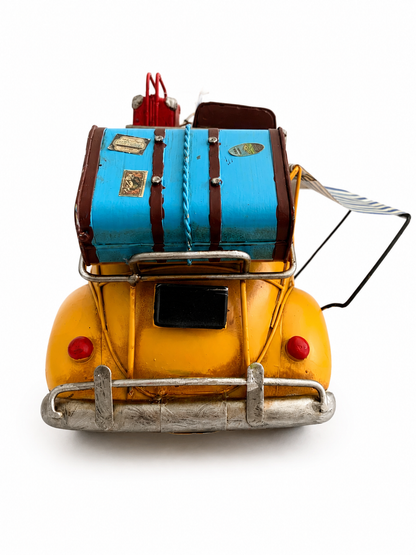 Vintage Beach Cruiser Metal Car Model With Fold-Out Awning