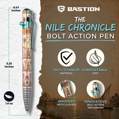 THE NILE CHRONICLE - TITANIUM - BASTION® BOLT ACTION PEN (PRE-ORDER)