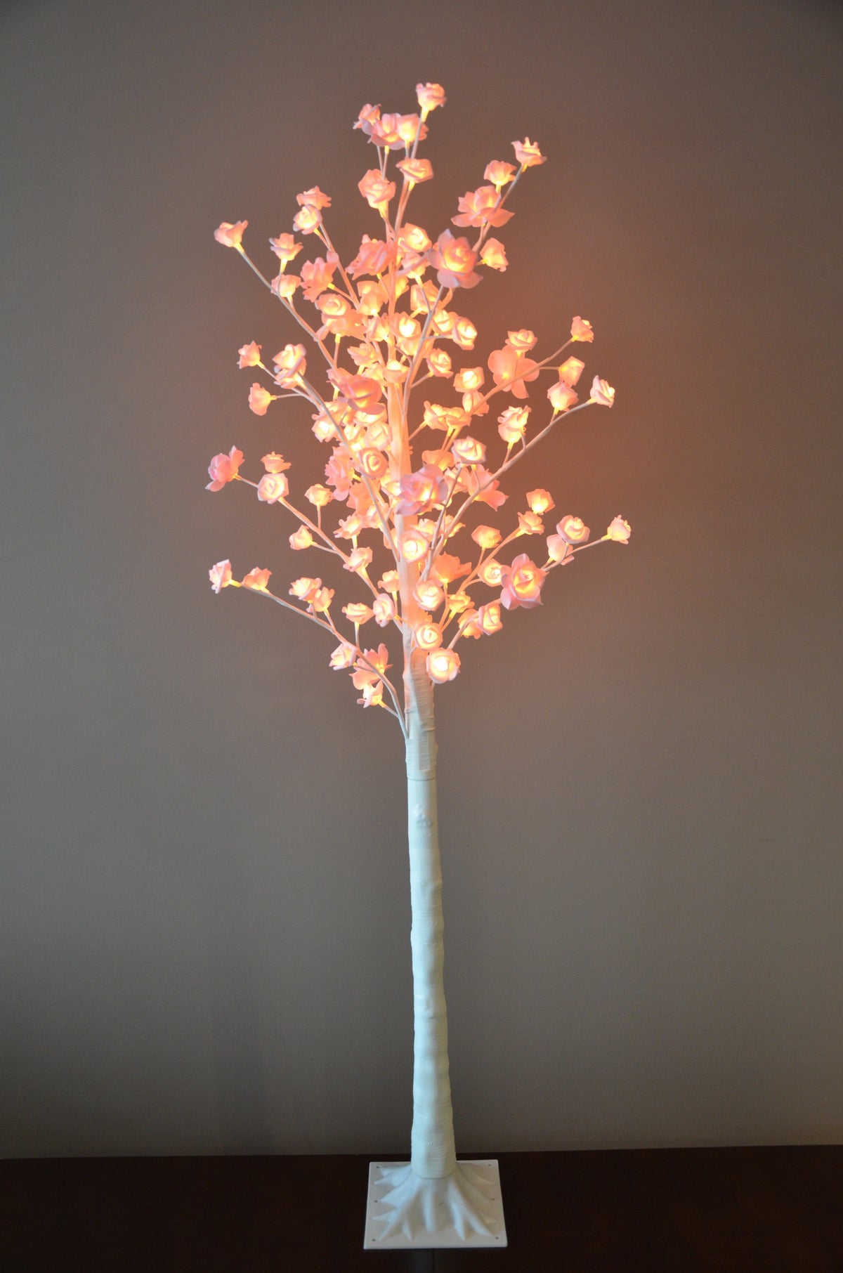 Pre-Lit Pink Rose Lighted Tree