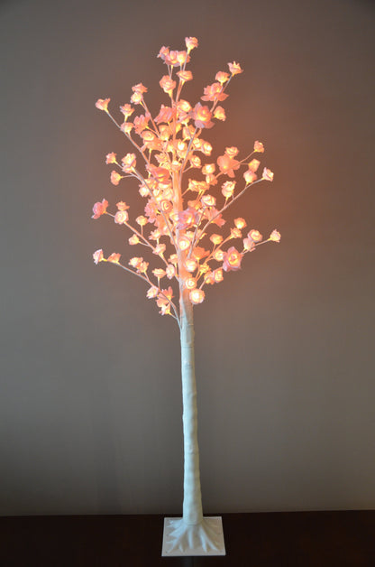 Pre-Lit Pink Rose Lighted Tree