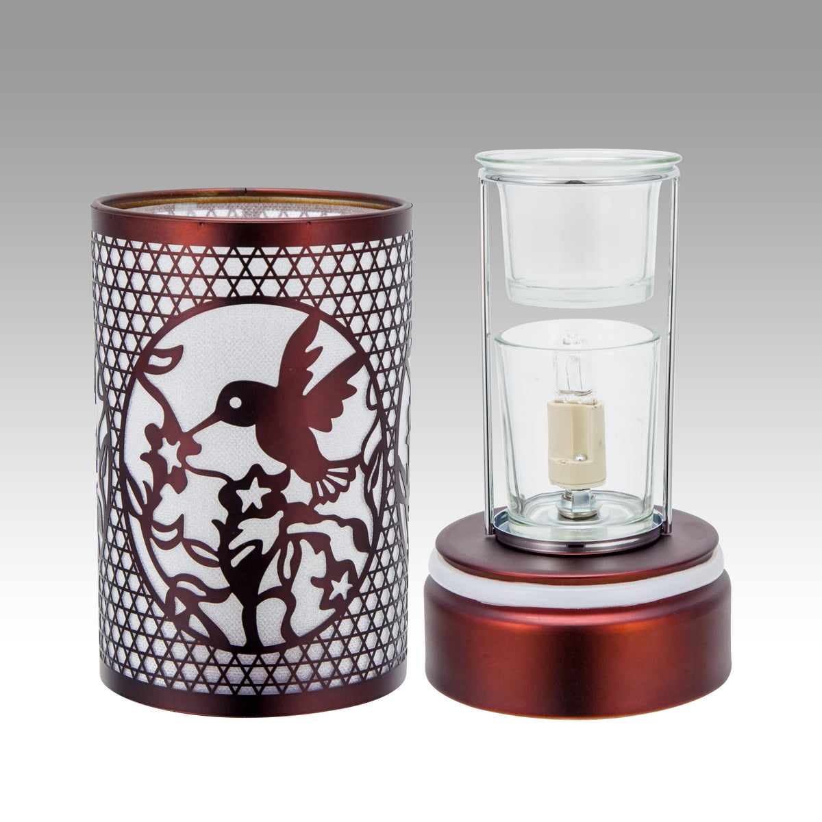 7" Touch Lamp-Fragrance Wax Melts Warmer -Electric Candle Essential Oil Burner-Metal Hummingbird Table Decor