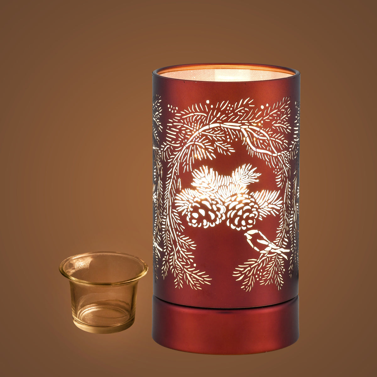 7" Touch Lamp/Oil Burner/Wax Warmer-Copper Pinecone