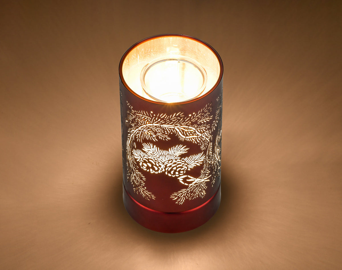 7" Touch Lamp/Oil Burner/Wax Warmer-Copper Pinecone
