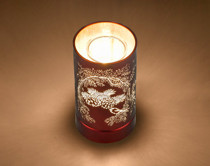 7" Touch Lamp/Oil Burner/Wax Warmer-Copper Pinecone