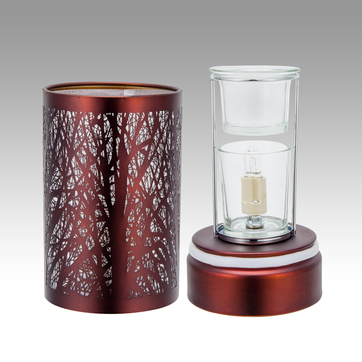 7" Touch Lamp-Fragrance Wax Melts Warmer -Electric Candle Essential Oil Burner-Metal Forest Table Decor