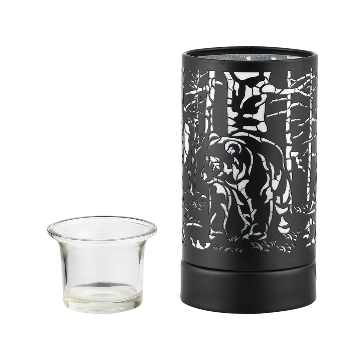 7" Touch Lamp/Oil Burner/Wax Warmer-Black Bear Family