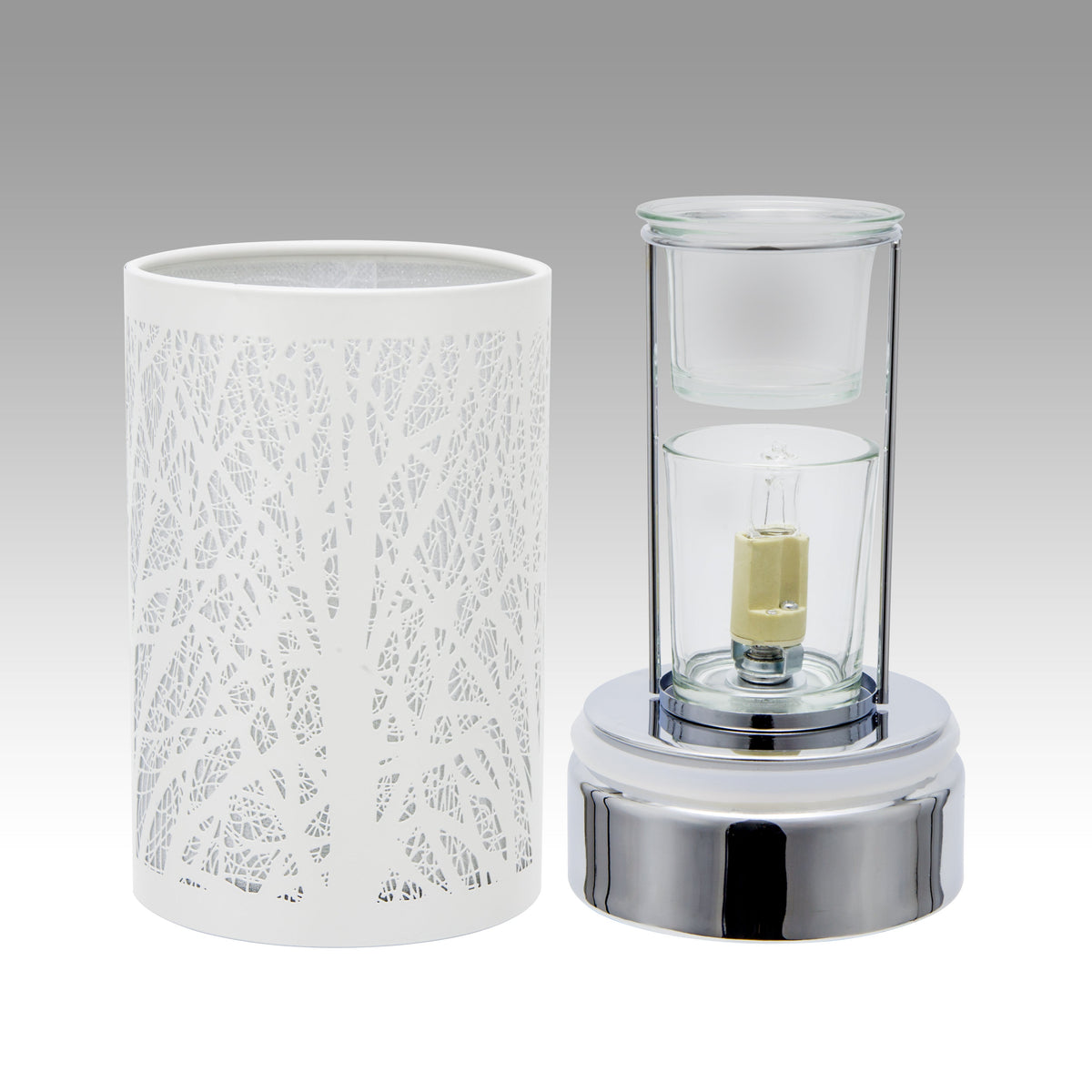 7" Touch Lamp-Fragrance Wax Melts Warmer -Electric Candle Essential Oil Burner-Metal Forest Table Decor