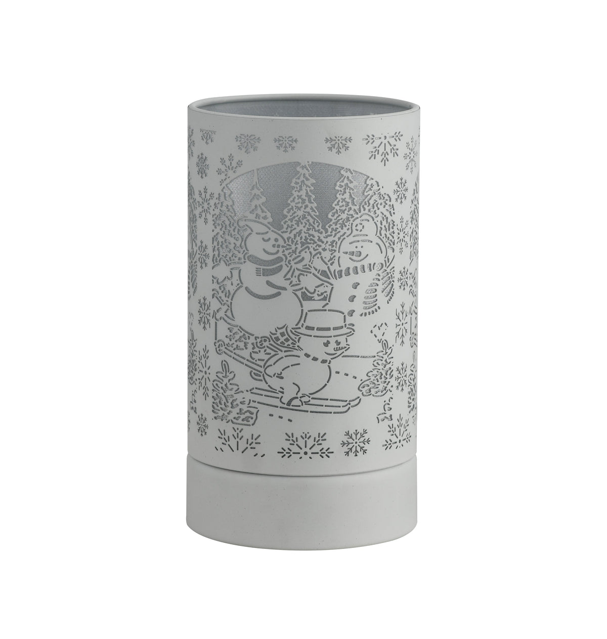 7" Touch Lamp/Oil Burner/Wax Warmer-White Snowman Family