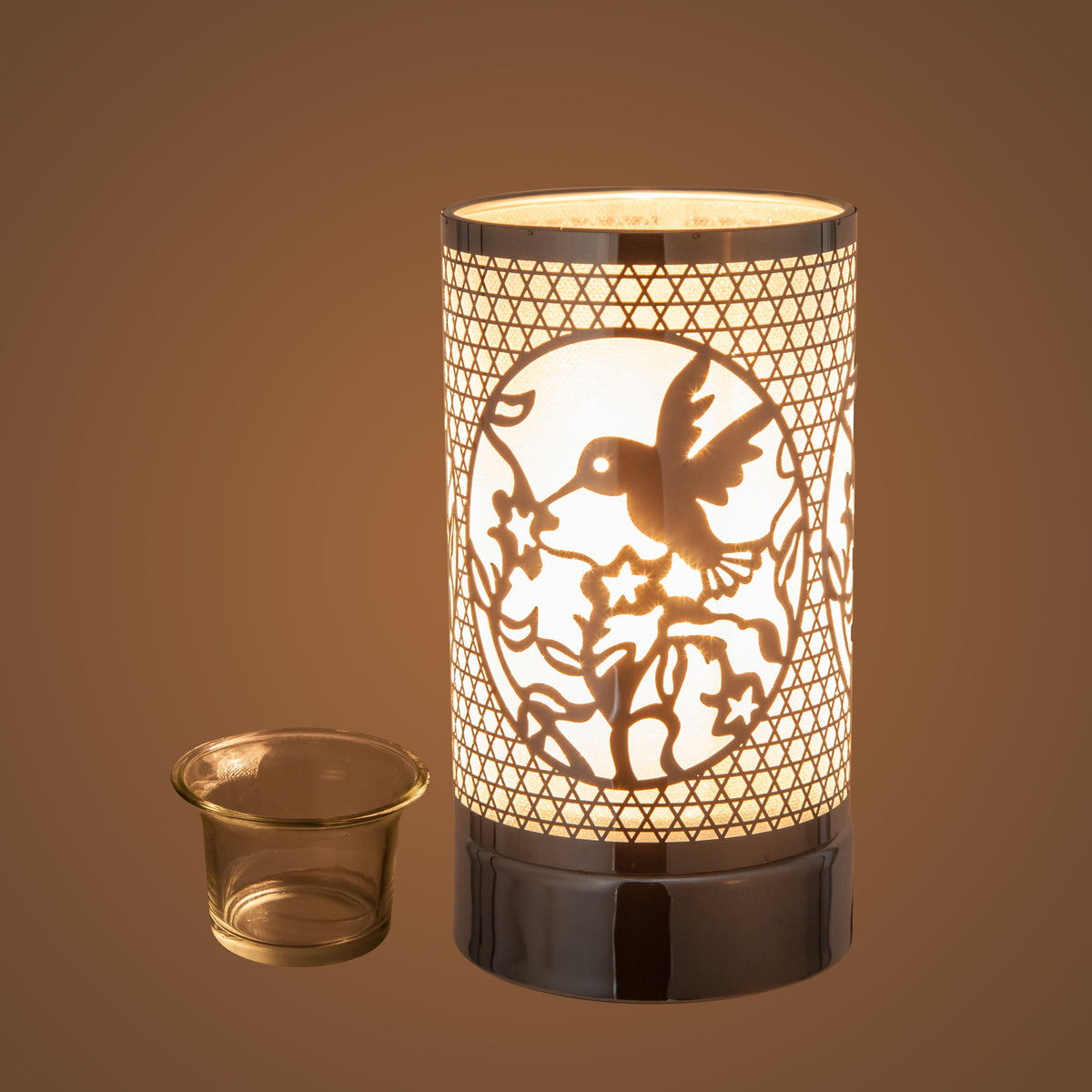 7" Touch Lamp-Fragrance Wax Melts Warmer -Electric Candle Essential Oil Burner-Metal Hummingbird Table Decor