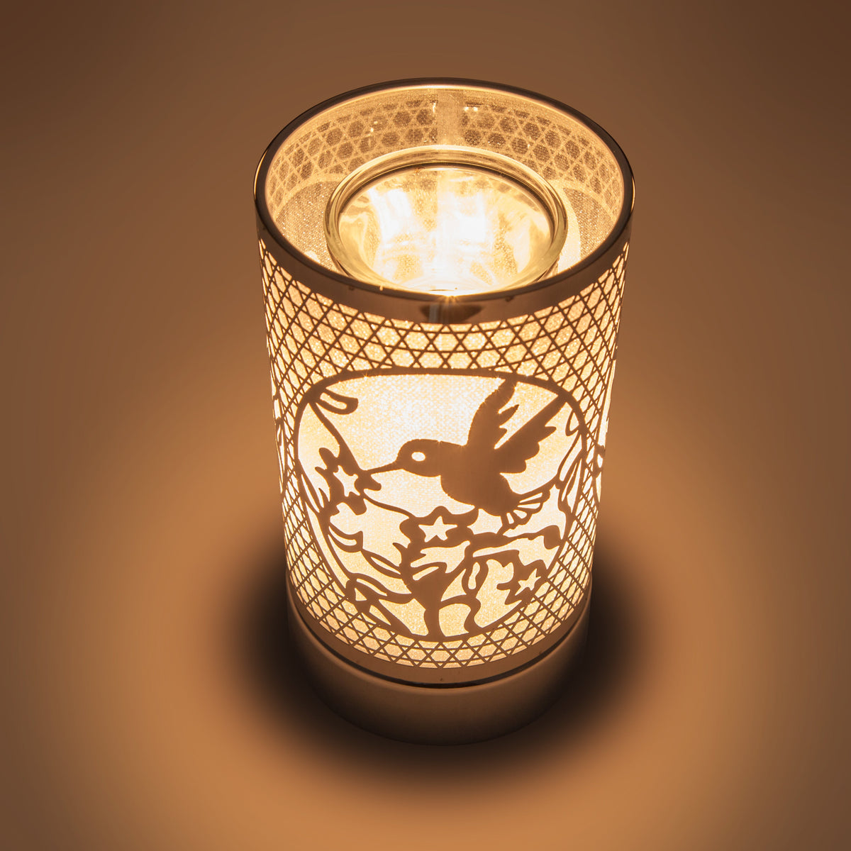 7" Touch Lamp-Fragrance Wax Melts Warmer -Electric Candle Essential Oil Burner-Metal Hummingbird Table Decor