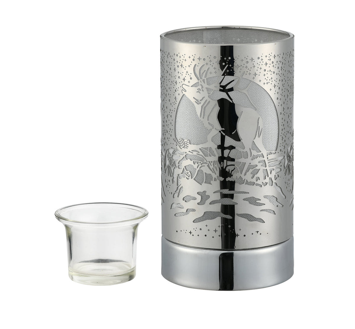 7" Touch Lamp/Oil Burner/Wax Warmer- Silver Elk