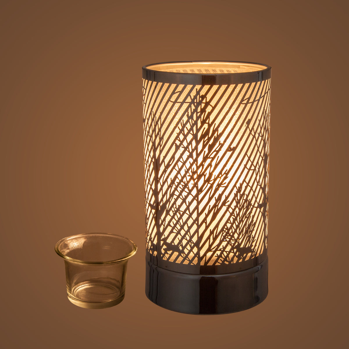 7" Touch Lamp-Fragrance Wax Melts Warmer -Electric Candle Essential Oil Burner-Metal Ravine Table Decor