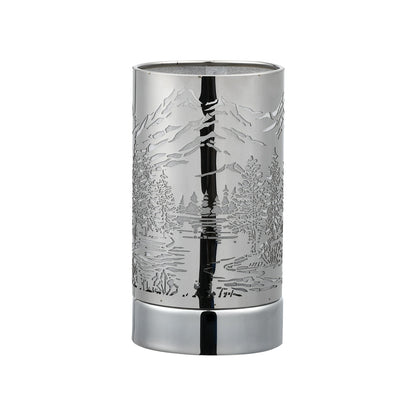 7" Touch Lamp/Oil Burner/Wax Warmer-Silver Mountain Scene