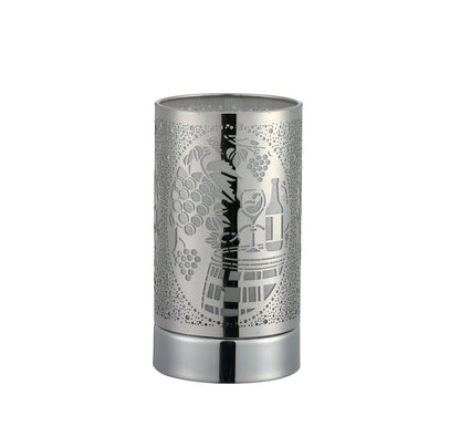 7" Touch Lamp/Oil Burner/Wax Warmer-Silver Wine Time