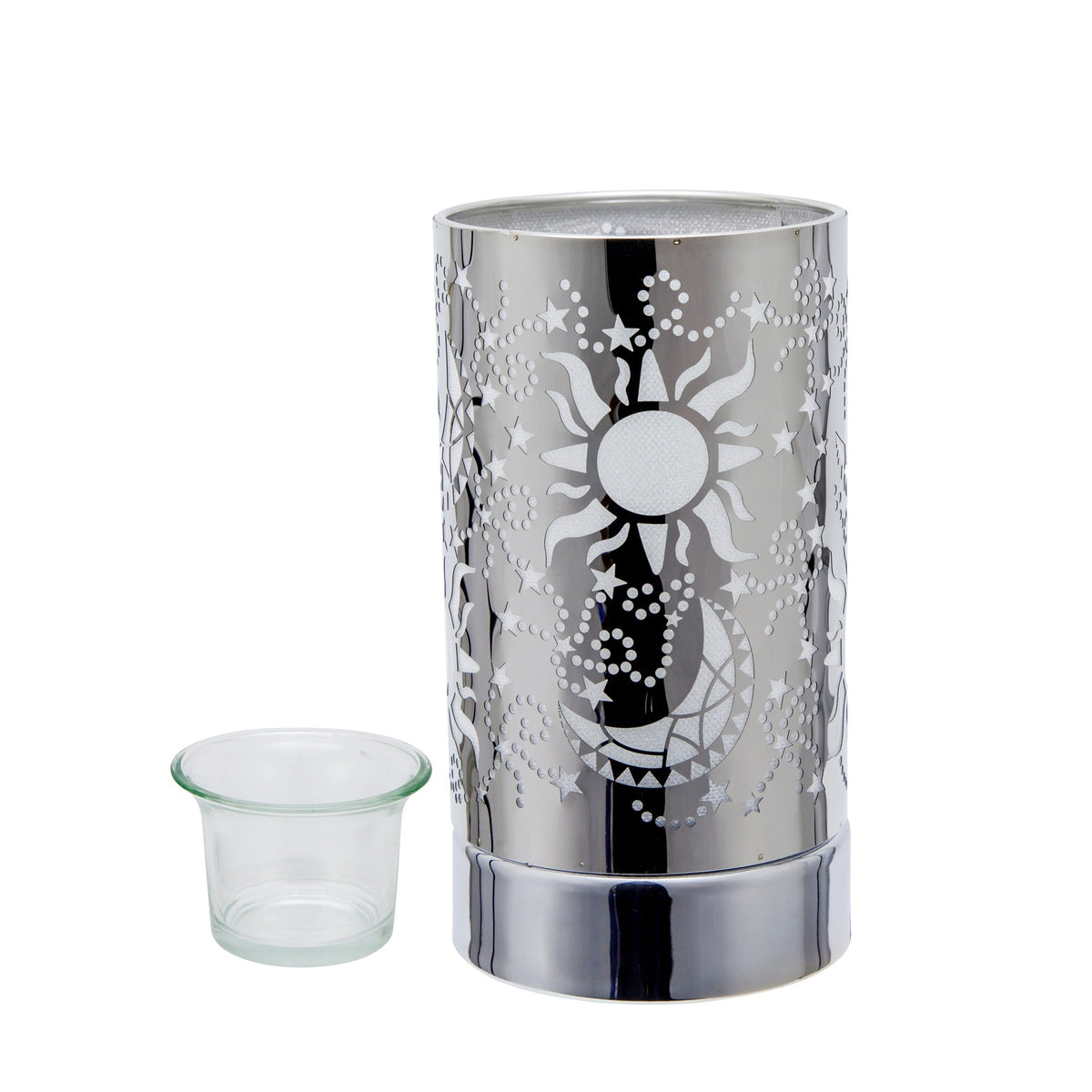 Touch Lamp-Fragrance Wax Melts Warmer -Electric Candle Essential Oil Burner-Metal  Silver Galaxy Table Decor