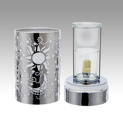 Touch Lamp-Fragrance Wax Melts Warmer -Electric Candle Essential Oil Burner-Metal  Silver Galaxy Table Decor