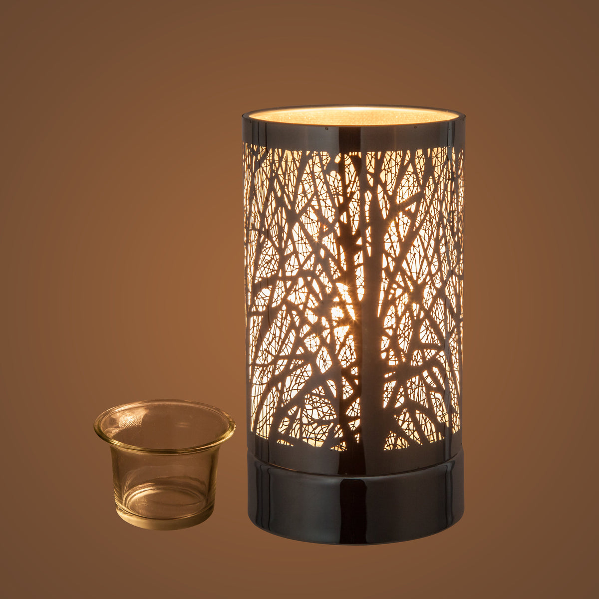 7" Touch Lamp-Fragrance Wax Melts Warmer -Electric Candle Essential Oil Burner-Metal Forest Table Decor