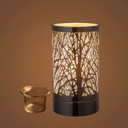 7" Touch Lamp-Fragrance Wax Melts Warmer -Electric Candle Essential Oil Burner-Metal Forest Table Decor