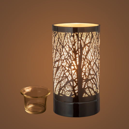7" Touch Lamp-Fragrance Wax Melts Warmer -Electric Candle Essential Oil Burner-Metal Forest Table Decor