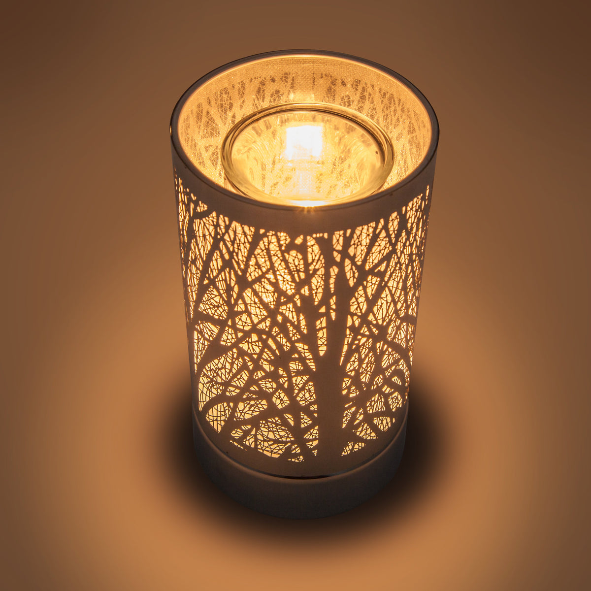 7" Touch Lamp-Fragrance Wax Melts Warmer -Electric Candle Essential Oil Burner-Metal Forest Table Decor
