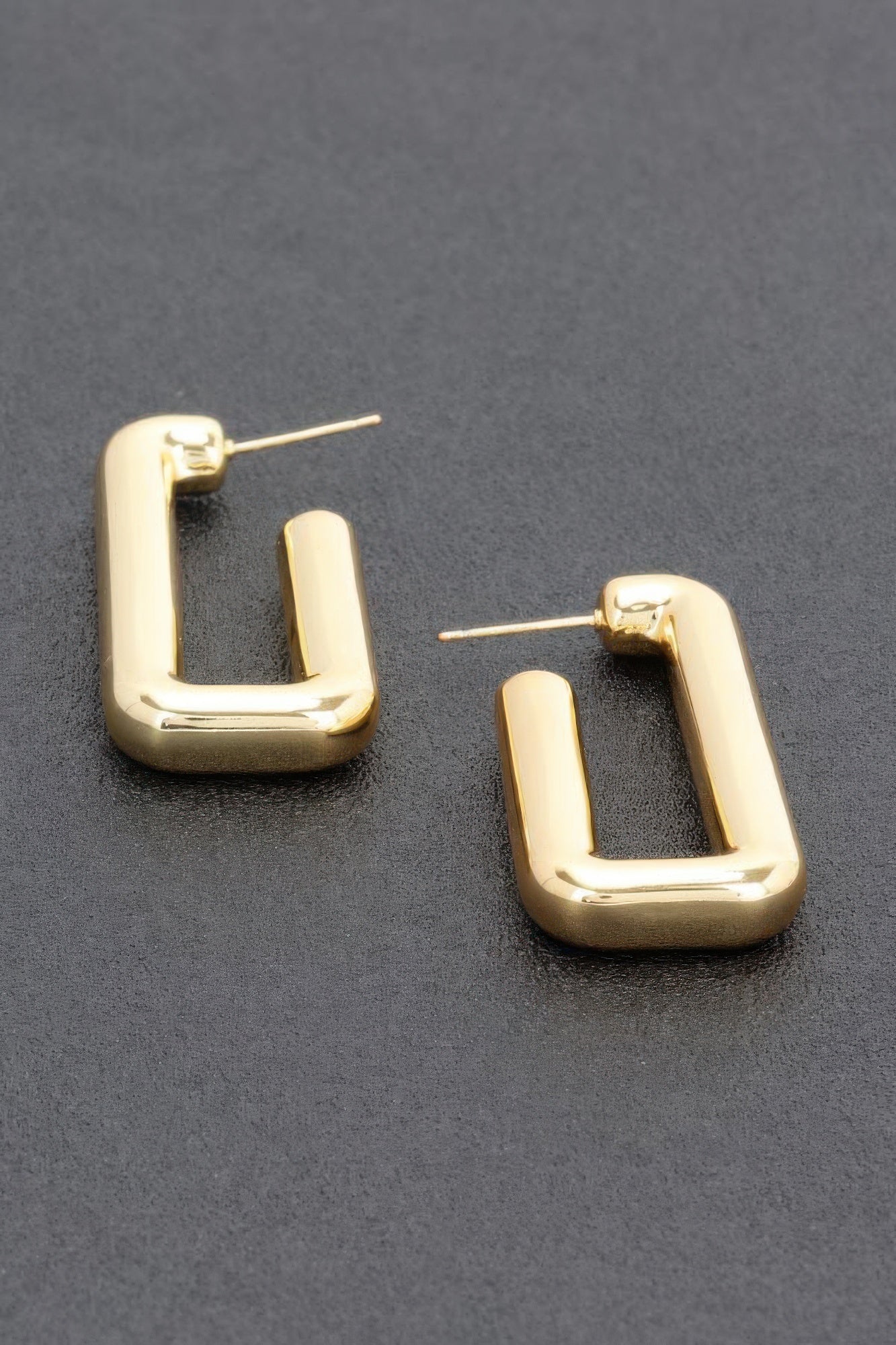 TRIBECA Square Chic Gold Dipped Hoop Earrings: NYFW BYMANYC ® New York.