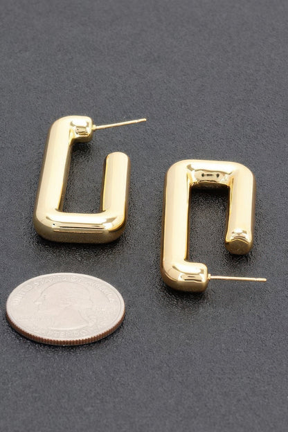 TRIBECA Square Chic Gold Dipped Hoop Earrings: NYFW BYMANYC ® New York.