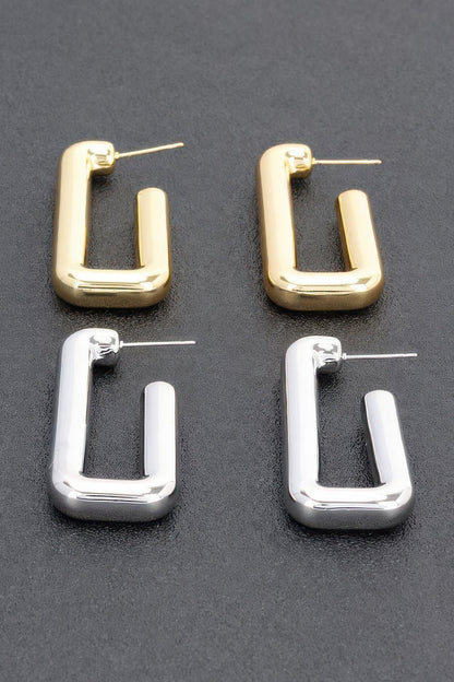 TRIBECA Square Chic Gold Dipped Hoop Earrings: NYFW BYMANYC ® New York.