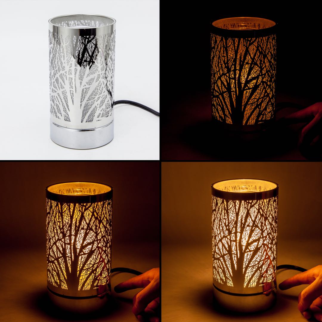 7" Touch Lamp/Oil Burner/Wax Warmer-Black Bear Family