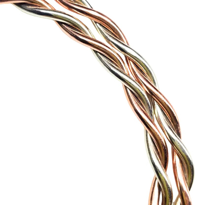Twisted Copper & Silver Couples Cuff Bangle Set