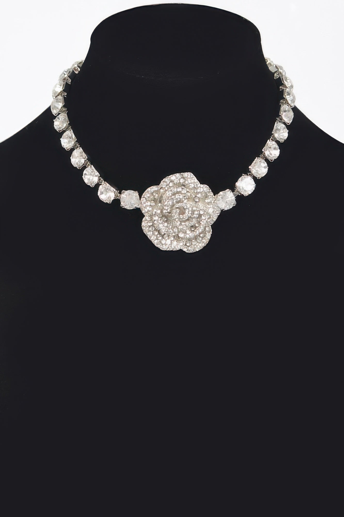 UES Rhinestone Flower Choker Blooming Elegance: NYFW BYMANYC ® New York