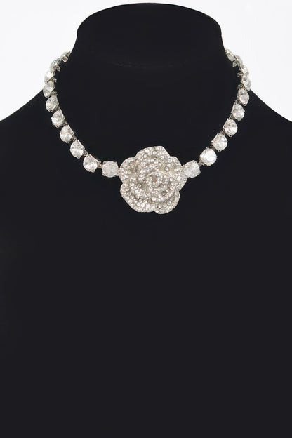 UES Rhinestone Flower Choker Blooming Elegance: NYFW BYMANYC ® New York