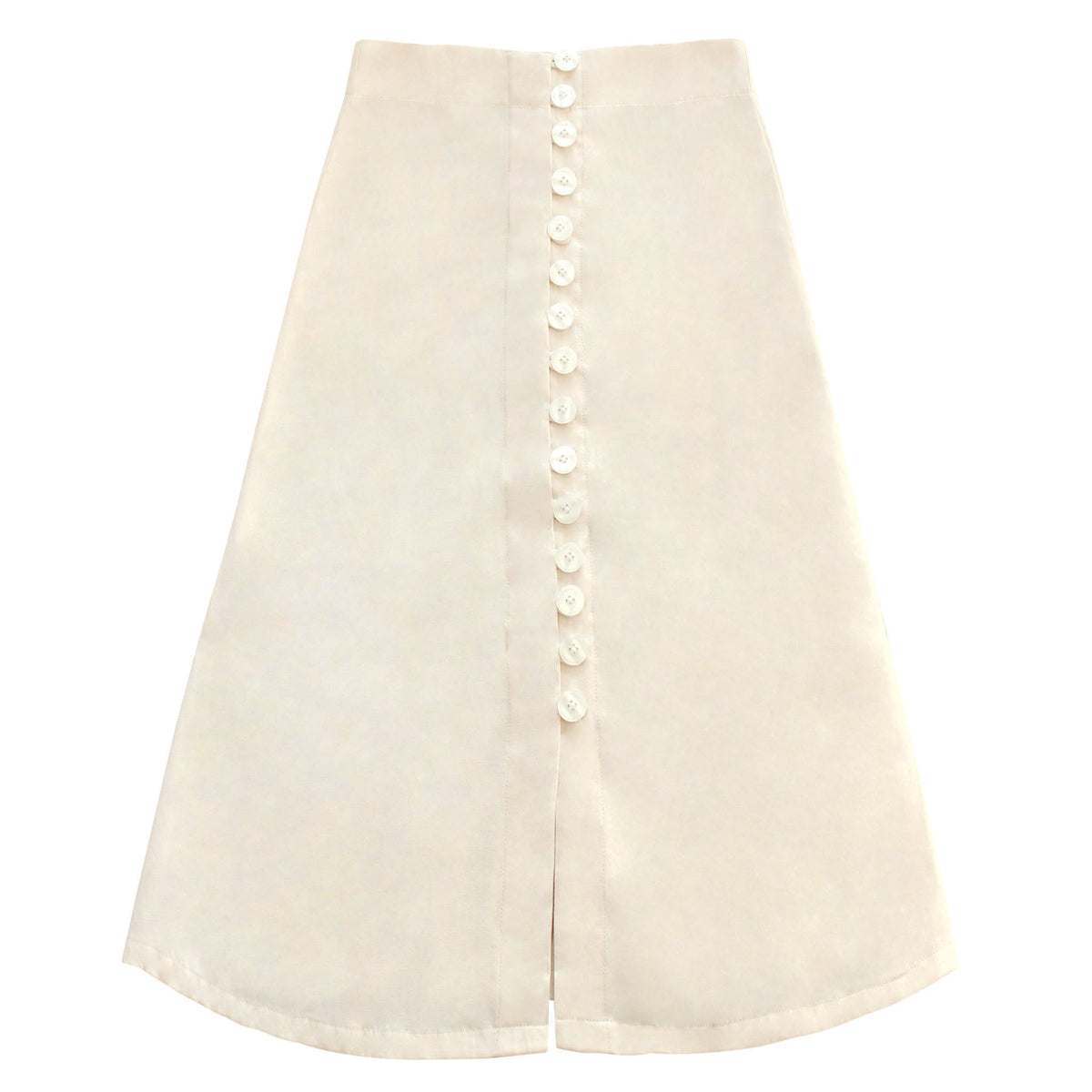 ULURU Button-Down Skirt in Off-White