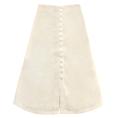 ULURU Button-Down Skirt in Off-White